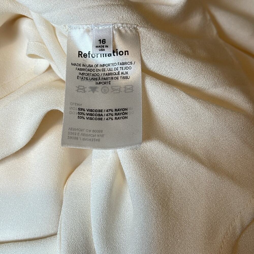 REFORMATION Gatsby Long Sleeve Plunging V Neckline Draped Maxi Dress Sz 16 - Picture 10 of 10